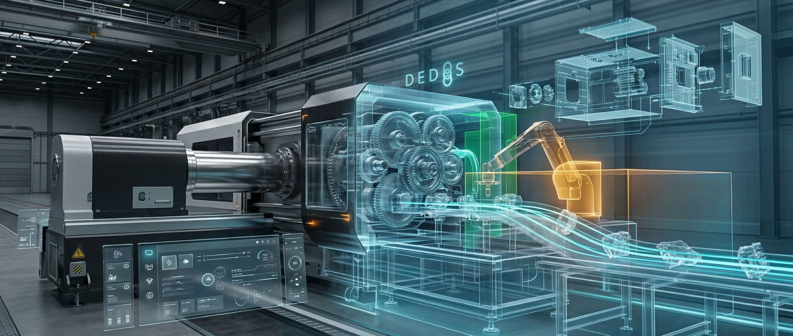 Digitaler Zwilling für Simulation und virtuelle Inbetriebnahme 3D-Visualisierung einer Industrieanlage mit digitalem Zwilling und synchroner Simulation von Maschinenprozessen